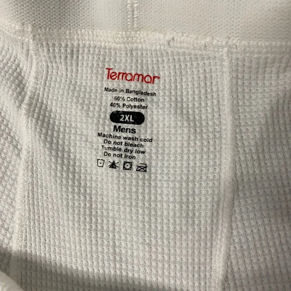 Terramar Mens 2XL White Waffle Knit Thermal Underwear Bottoms Long‎ Johns Base